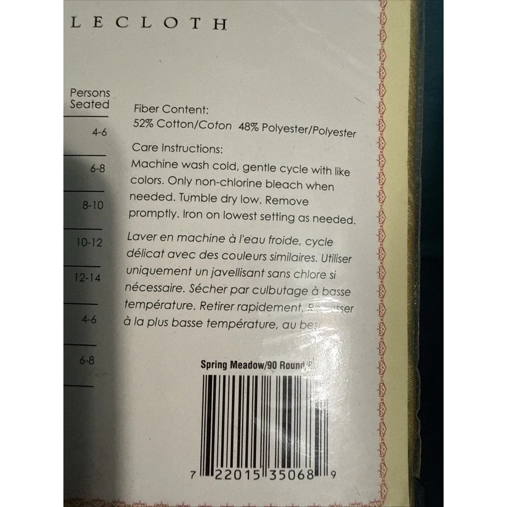 Damask‎ Tablecloth Spring Meadow 90